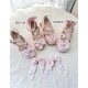 Sheep Puff Little Rose Chunky Heel Shoes(Limited Pre-Order/4 Colours/Full Payment Without Shipping)